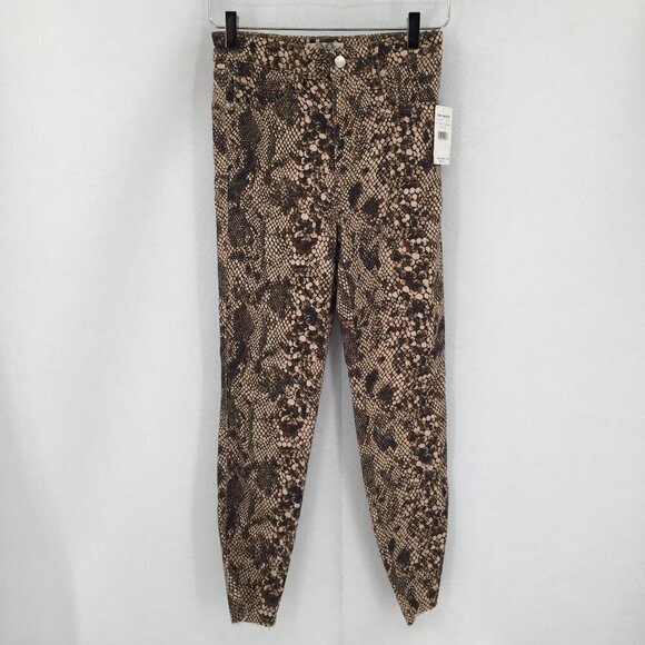 We The Free People Two faced snakeskin print tan brown skinny jean raw new 28 - Picture 2 of 6